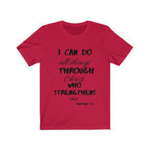 Load image into Gallery viewer, Lady&#39;s Strength Short Sleeve Tee Black Print