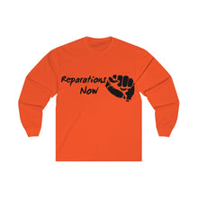 Load image into Gallery viewer, Unisex Reparations Long Sleeve Tee Black Print (additional colors)