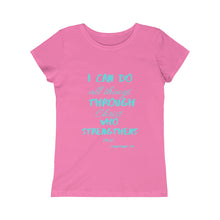 Load image into Gallery viewer, Girls Princess Strength Tee Blue Print