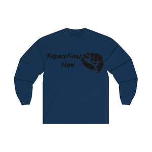 Men's Long Sleeve Reparations Tee Black Print