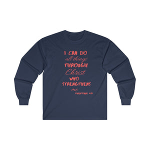 Men's Long Sleeve Strength Tee Red Print