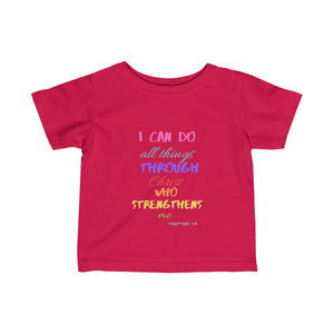 Infant Strength Tee Pink Multi Print