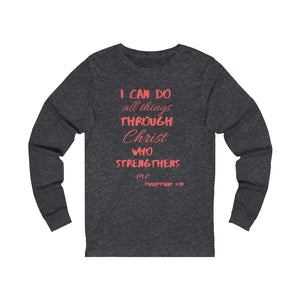 Women's Long Sleeve Strength Tee Red Print