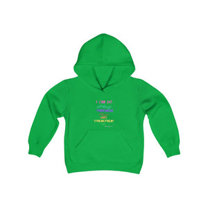 Youth Strength Hooded Sweatshirt Pink Print