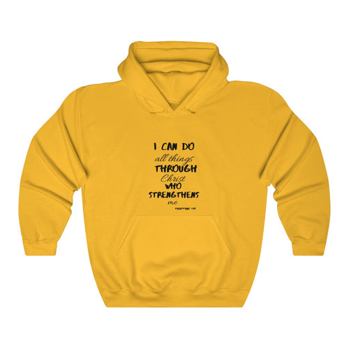 Unisex Strength Hooded Sweatshirt black print