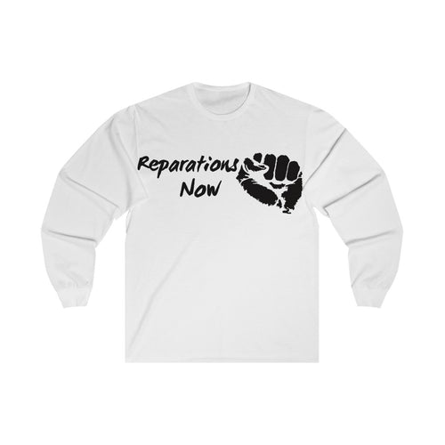 Men's Long Sleeve Reparations Tee Black Print