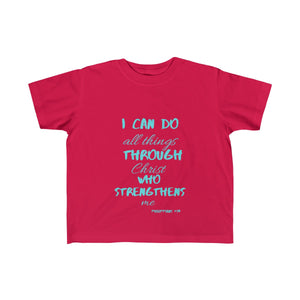 Young child's Strength Tee Blue Print
