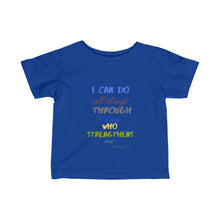 Load image into Gallery viewer, Infant Strength Tee Blue Multi Print