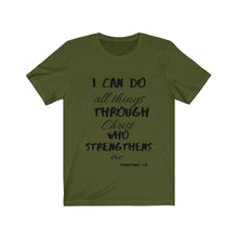 Load image into Gallery viewer, Lady&#39;s Strength Short Sleeve Tee Black Print