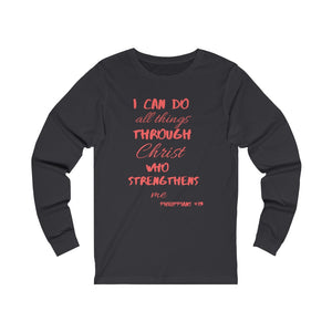 Women's Long Sleeve Strength Tee Red Print