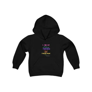 Youth Strength Hooded Sweatshirt Pink Print