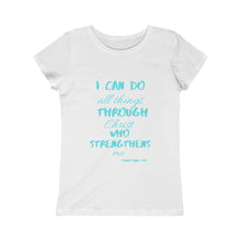 Load image into Gallery viewer, Girls Princess Strength Tee Blue Print