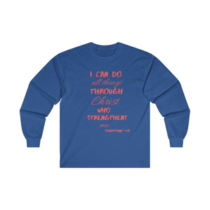Men's Long Sleeve Strength Tee Red Print