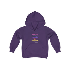 Youth Strength Hooded Sweatshirt Pink Print