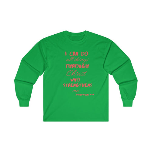 Men's Long Sleeve Strength Tee Red Print