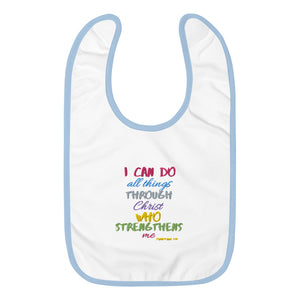 Pink Embroidered Baby Bib
