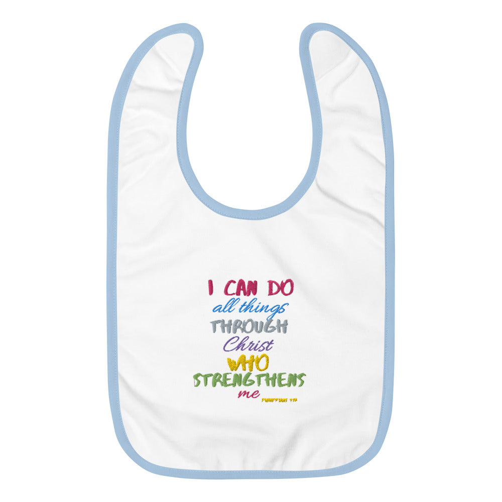 Pink Embroidered Baby Bib